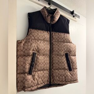 NWT Coach Brown and Black Patterned Vest
